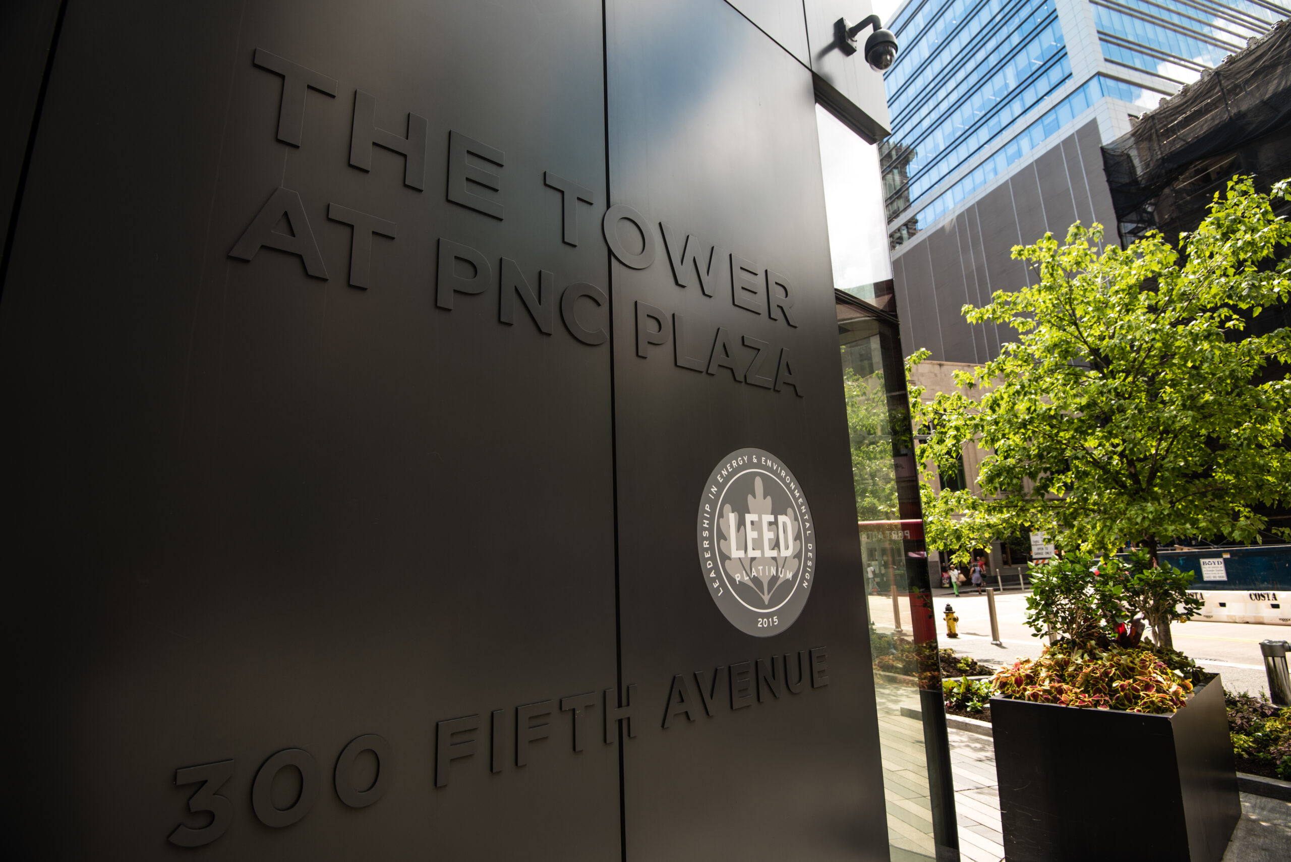 Tower at PNC Plaza Exterior Sign and LEED Plaque 